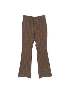 Banana Republic Women's Size 8 Brown Multi Slim Flare Trouser Plaid Herringbone